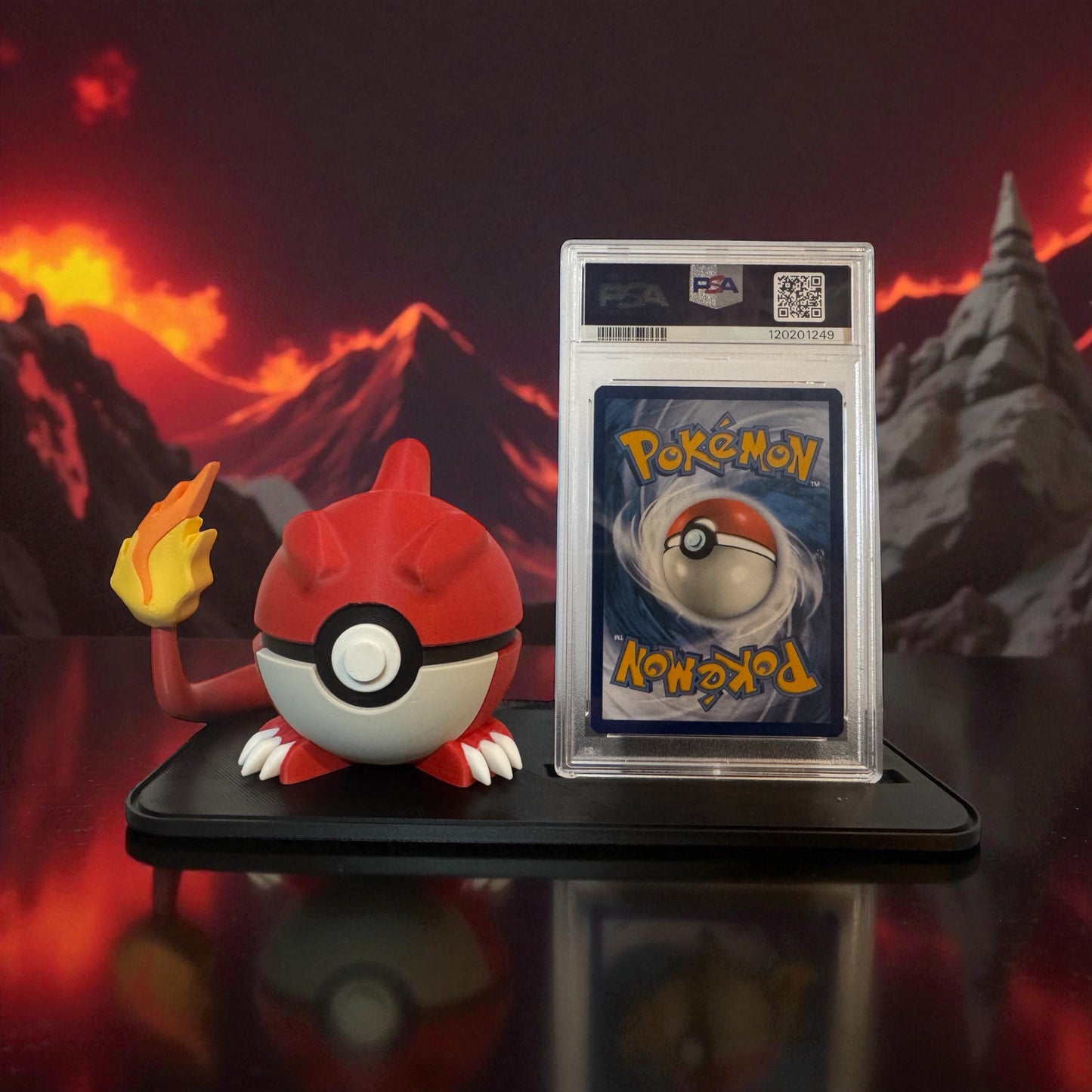 Universal Poké Ball & Graded Card Display Stand | 3D Printed Showcase
