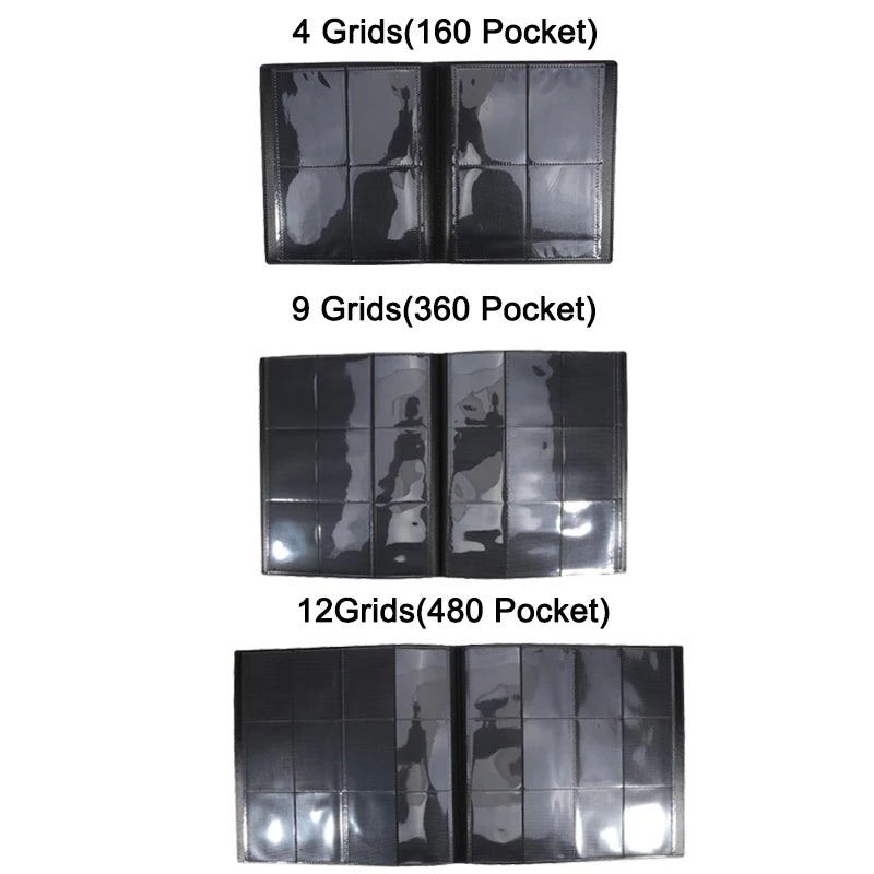 Collectible Card Binder Album – 160 / 360 / 480 Slots | 4 / 9 / 12 Pocket Trading Card Binder
