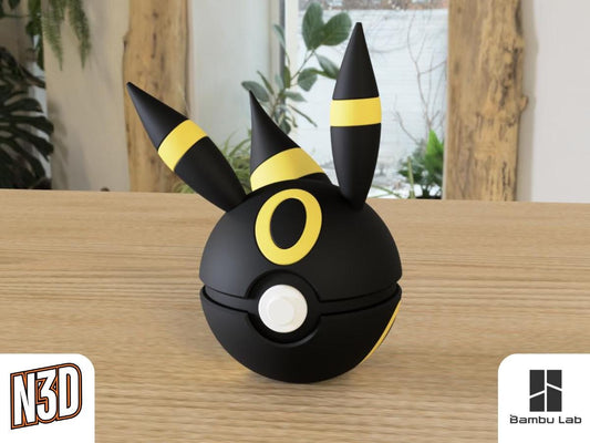 Umbreon Poké Ball | 3D Printed Pokémon Ball | Dark-Type Pokémon Collector's Item