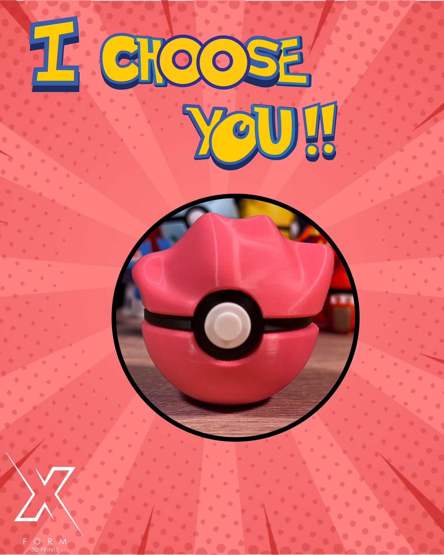 Ditto Themed Poké Ball | 3D Printed Pokémon Collectible Display