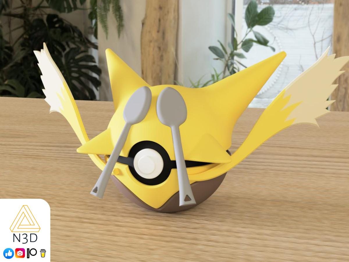 Abra, Kadabra, Alakazam pokemon gift for him/her themed pokeball display decor for room and desk decor for anime fan pokemon fan