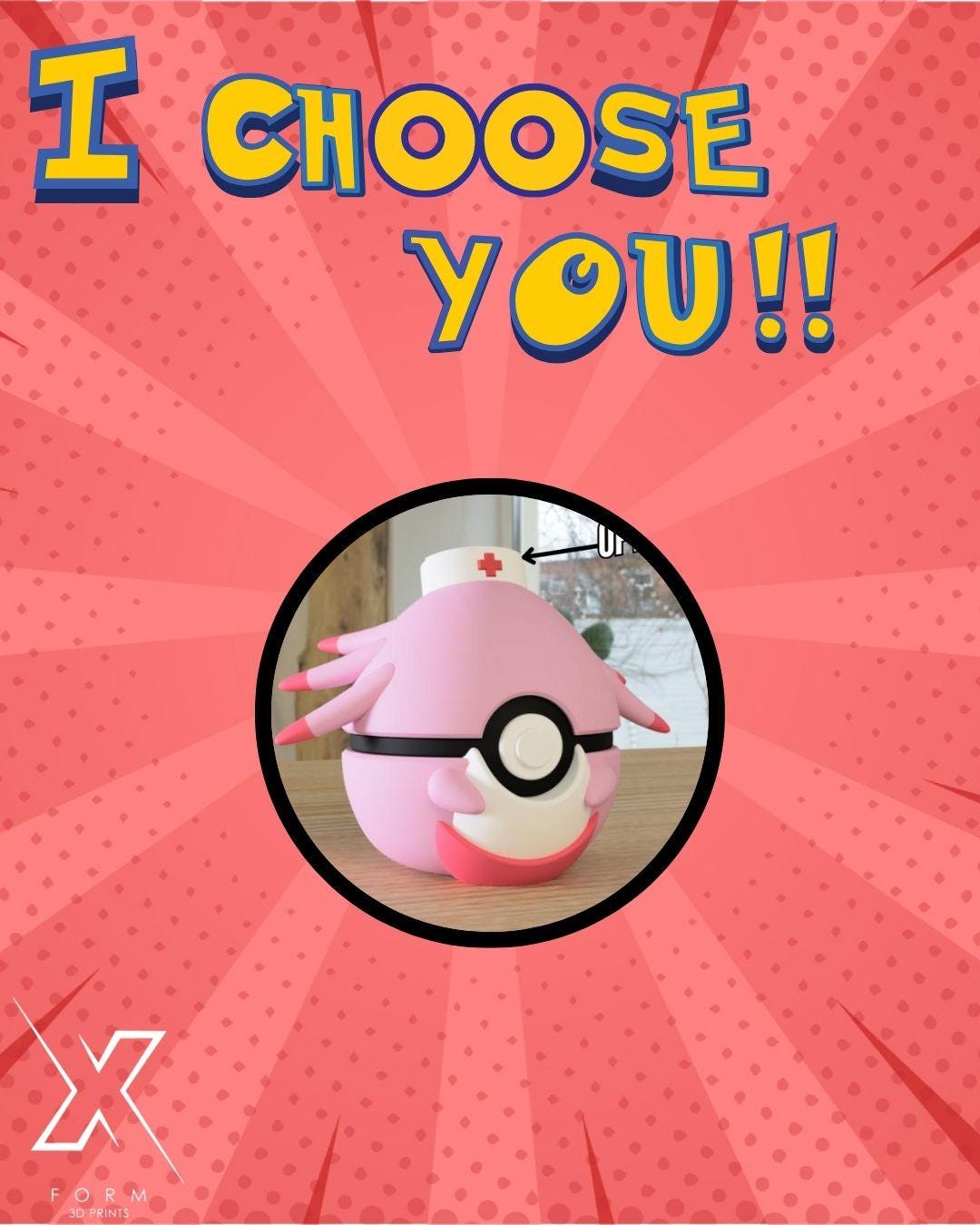 Chansey pokemon Themed Poké Ball  3D Printed Pokémon pokeball Collectibles